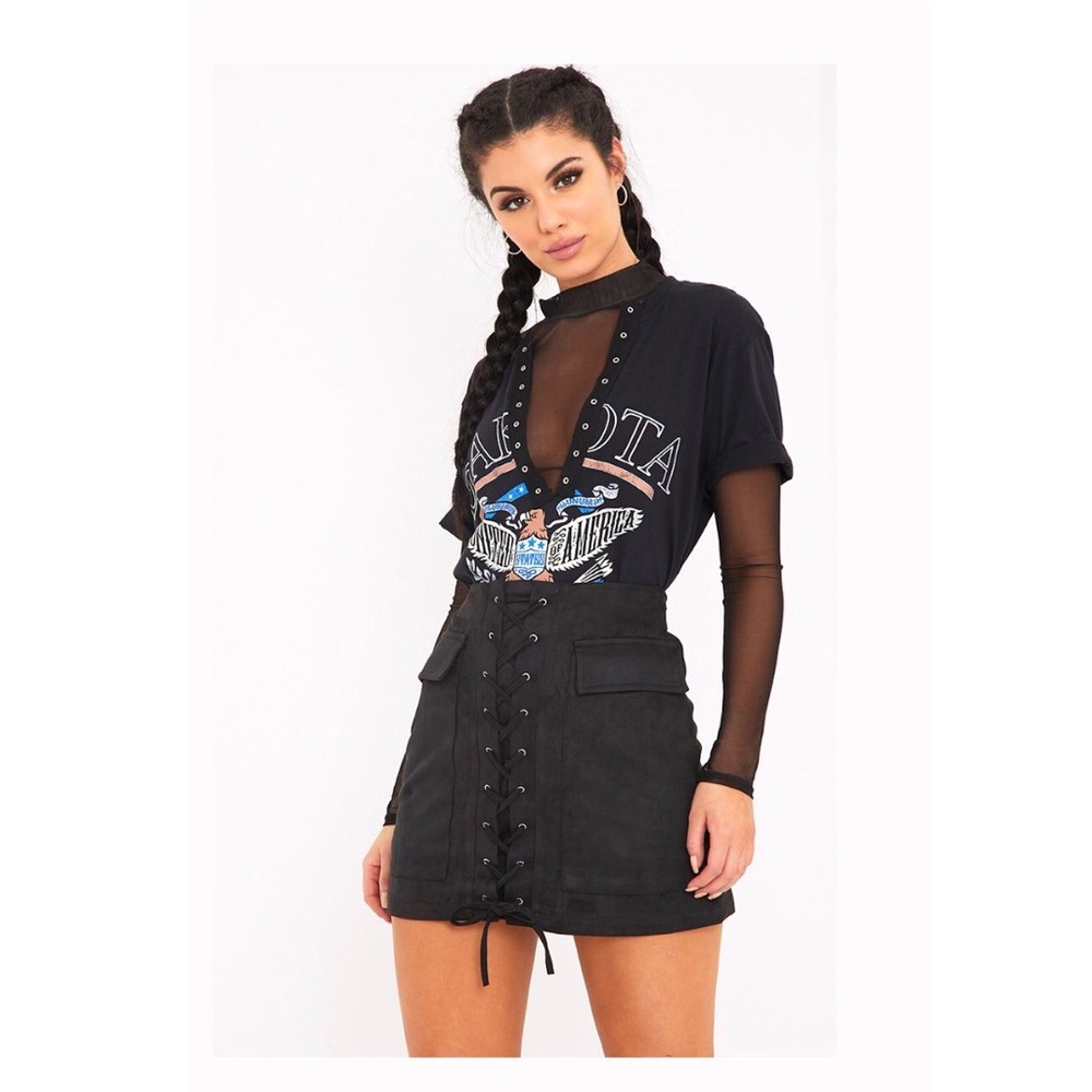 Pretty Little Things Faux Suede Skirt